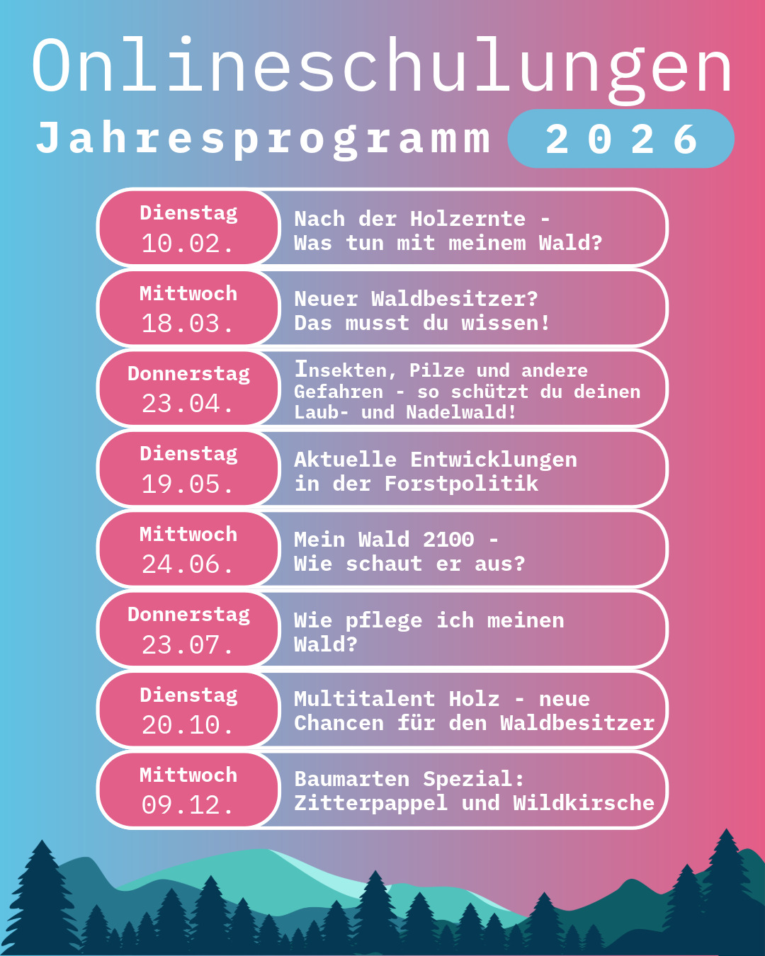 Onlineschulungen 2026